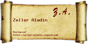 Zeller Aladin névjegykártya